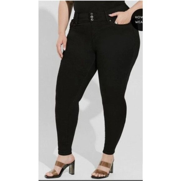 Torrid Super Soft High Rise Women's Size 20 Black Skinny Jeggings - Picture 1 of 11